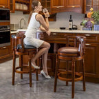 Leather Wooden Bar Stools