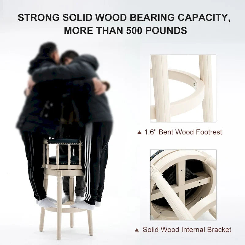 Leather Wooden Bar Stools