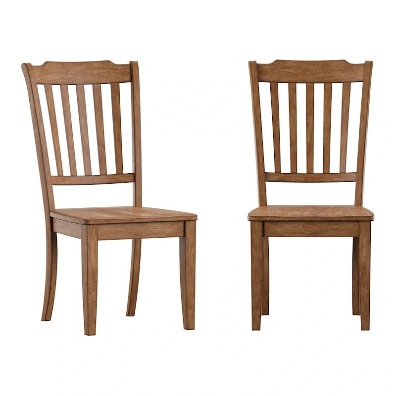 Ronda Slat Back Wood Dining Chairs (Set of 2)
