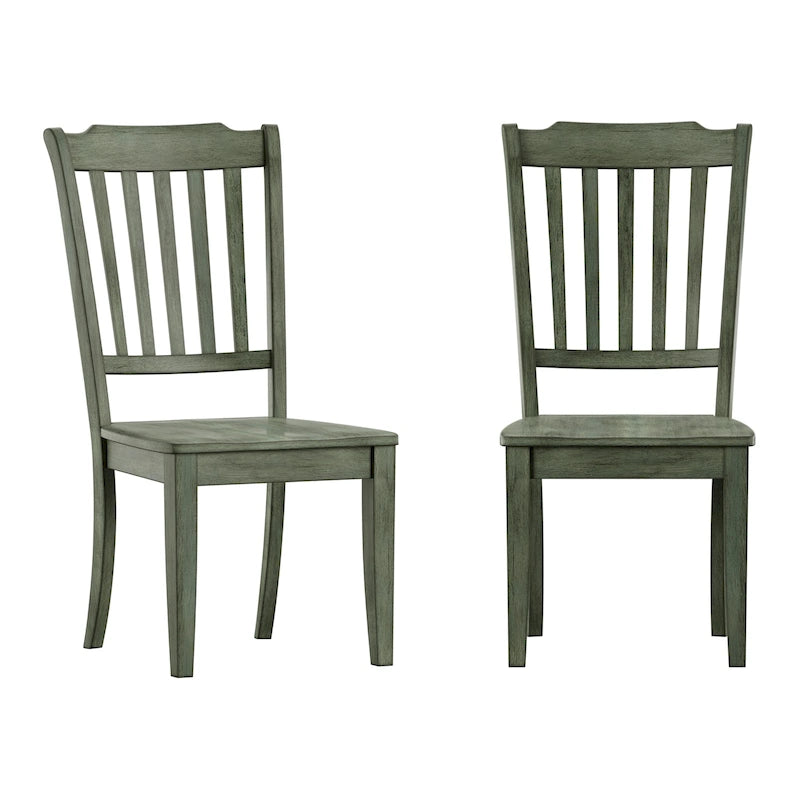 Ronda Slat Back Wood Dining Chairs (Set of 2)