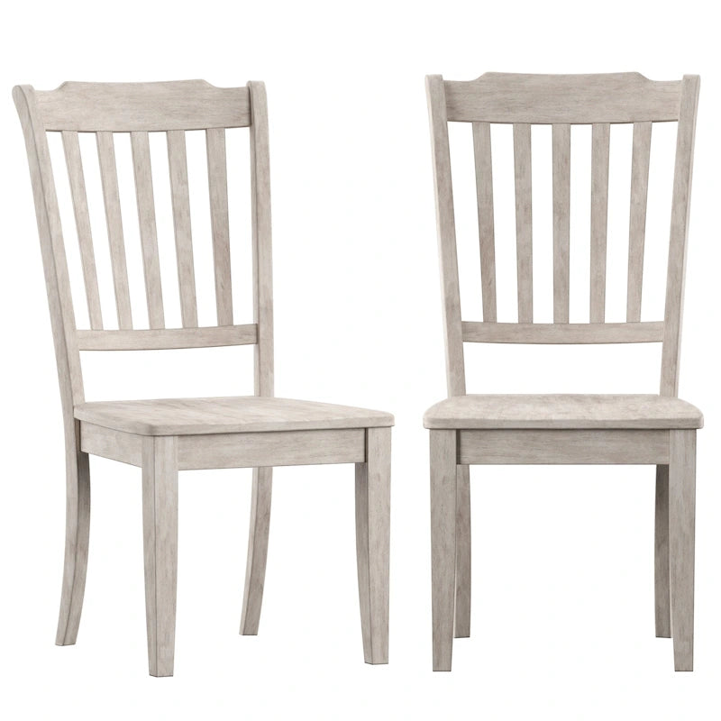 Ronda Slat Back Wood Dining Chairs (Set of 2)