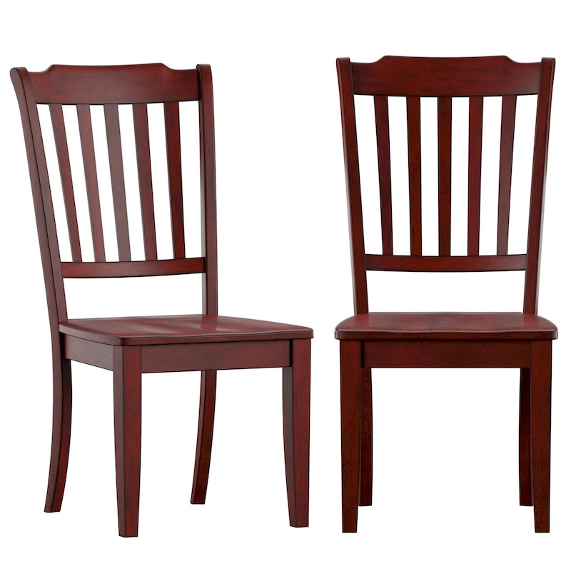 Ronda Slat Back Wood Dining Chairs (Set of 2)