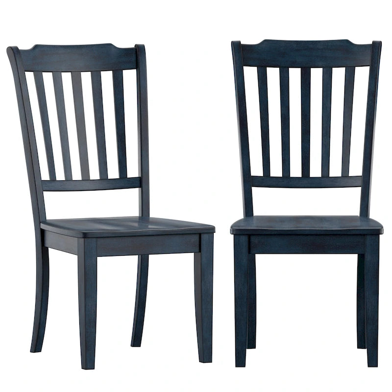 Ronda Slat Back Wood Dining Chairs (Set of 2)