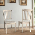 Ronda Slat Back Wood Dining Chairs (Set of 2)