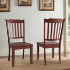 Ronda Slat Back Wood Dining Chairs (Set of 2)