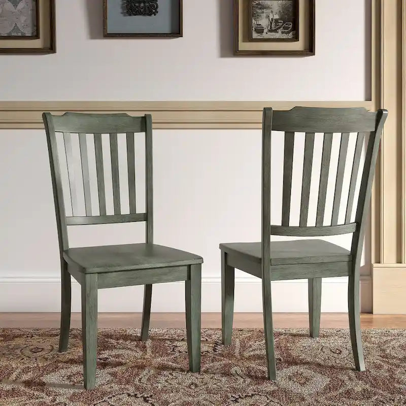 Ronda Slat Back Wood Dining Chairs (Set of 2)