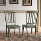 Ronda Slat Back Wood Dining Chairs (Set of 2)
