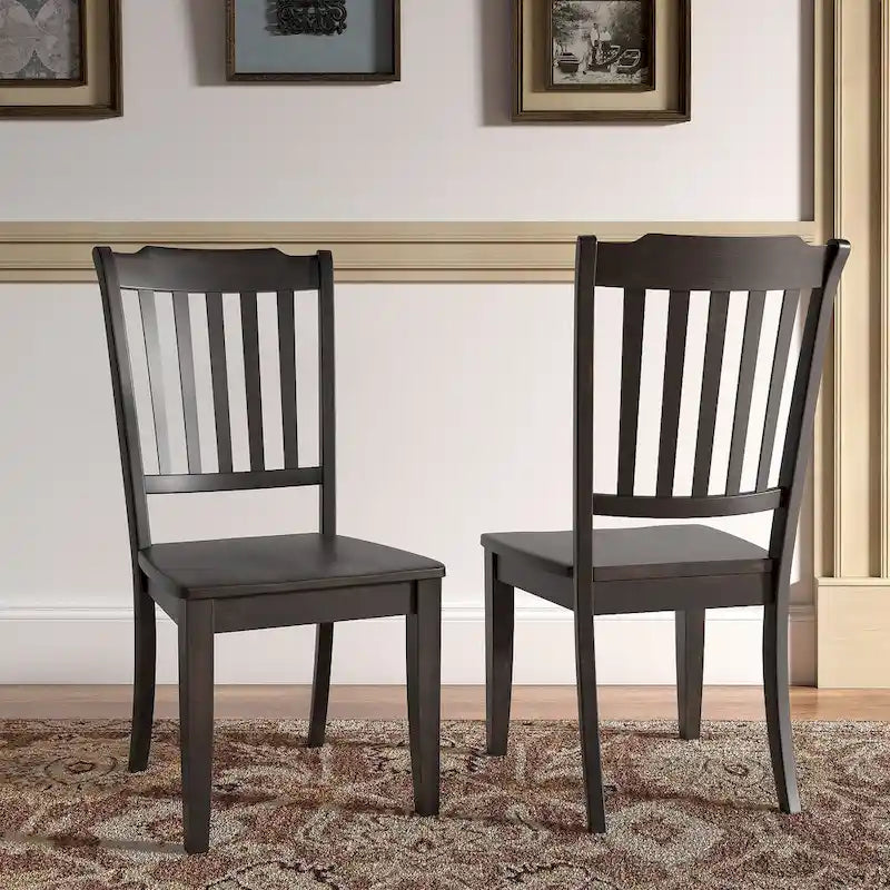 Ronda Slat Back Wood Dining Chairs (Set of 2)