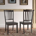 Ronda Slat Back Wood Dining Chairs (Set of 2)