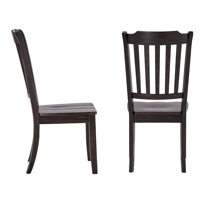 Ronda Slat Back Wood Dining Chairs (Set of 2)