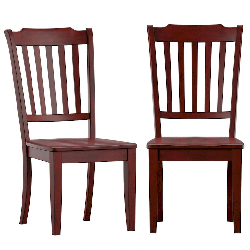 Ronda Slat Back Wood Dining Chairs (Set of 2)
