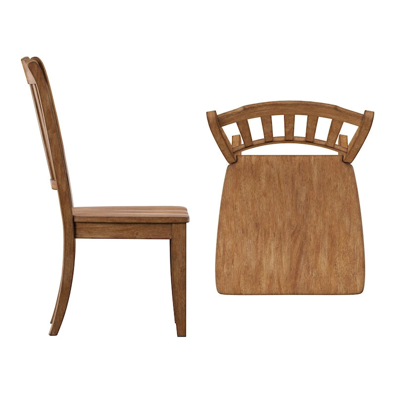 Ronda Slat Back Wood Dining Chairs (Set of 2)