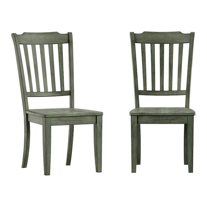 Ronda Slat Back Wood Dining Chairs (Set of 2)