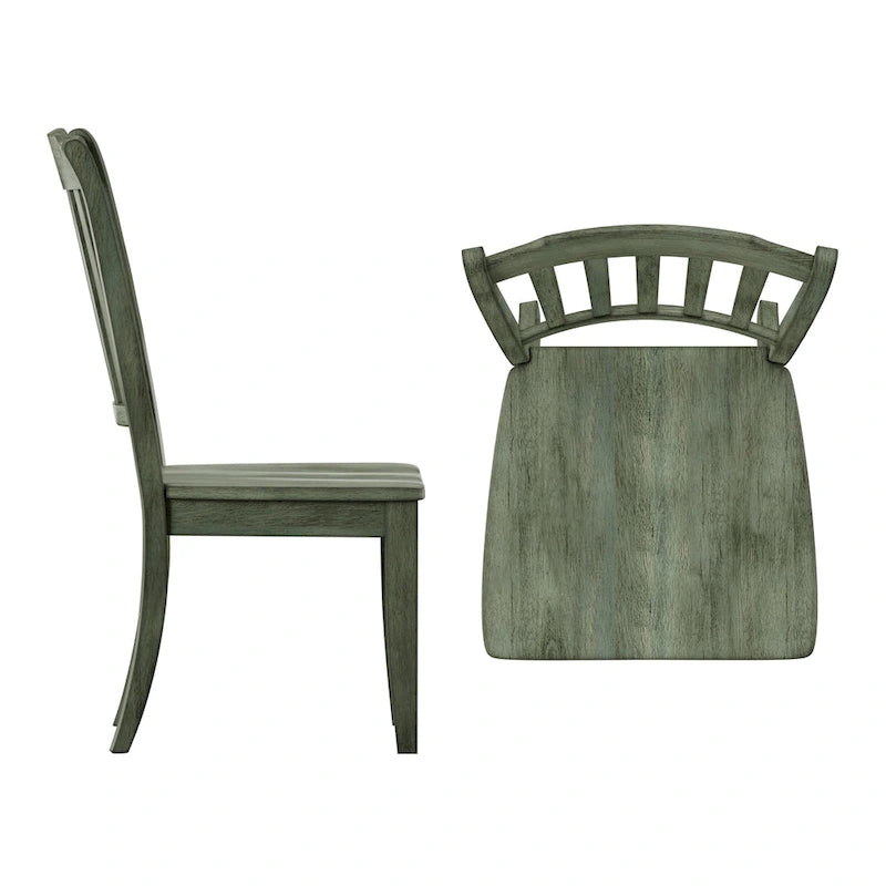 Ronda Slat Back Wood Dining Chairs (Set of 2)