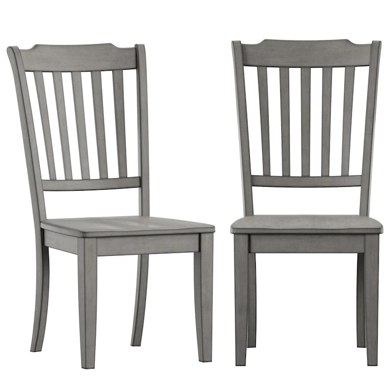 Ronda Slat Back Wood Dining Chairs (Set of 2)