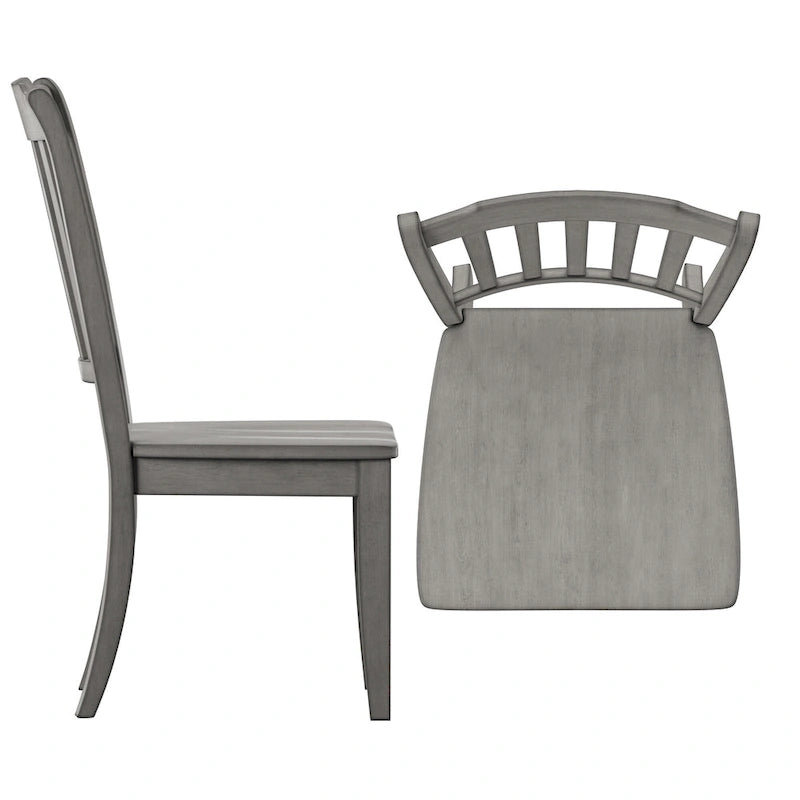 Ronda Slat Back Wood Dining Chairs (Set of 2)