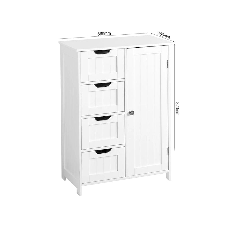 Bathroom Storage Cabinet with Adjustable Shelf and Drawers