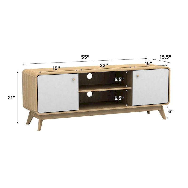 Ren Home Leva Media Console TV Stand with Storage