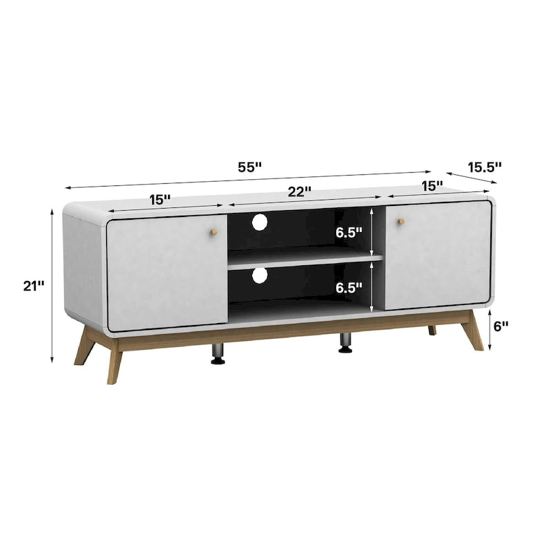 Ren Home Leva Media Console TV Stand with Storage