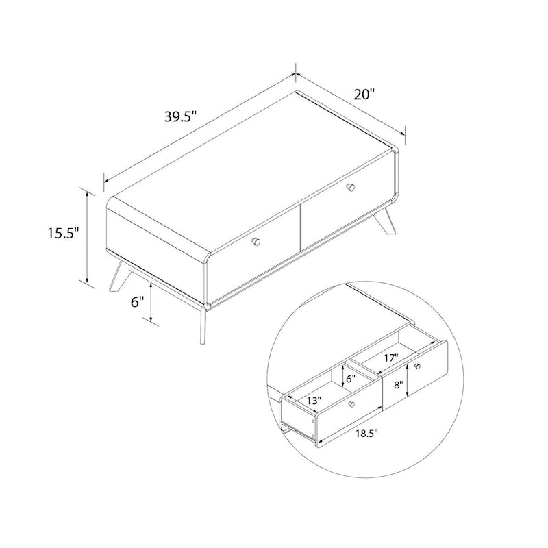Ren Home Leva Media Console TV Stand with Storage