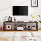 Javlergo TV Stand Industrial Entertainment Center Media Console Table with Storage and Mesh Shelf for Living Room/Bedroom, Brown