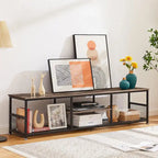 Javlergo TV Stand Industrial Entertainment Center Media Console Table with Storage and Mesh Shelf for Living Room/Bedroom, Brown