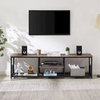 Javlergo TV Stand Industrial Entertainment Center Media Console Table with Storage and Mesh Shelf for Living Room/Bedroom, Brown
