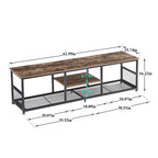 Javlergo TV Stand Industrial Entertainment Center Media Console Table with Storage and Mesh Shelf for Living Room/Bedroom, Brown