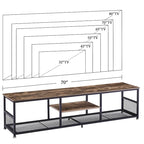 Javlergo TV Stand Industrial Entertainment Center Media Console Table with Storage and Mesh Shelf for Living Room/Bedroom, Brown