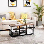 Javlergo TV Stand Industrial Entertainment Center Media Console Table with Storage and Mesh Shelf for Living Room/Bedroom, Brown