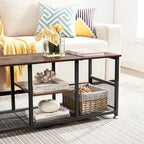 Javlergo TV Stand Industrial Entertainment Center Media Console Table with Storage and Mesh Shelf for Living Room/Bedroom, Brown