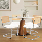 Velvet Upholstered Rattan Dining Chairs Set of 2/4