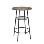 3-Piece Bar Table Set, Round Bar Table with 2 Stools and Storage Shelf- 23.6x36.2 inch