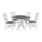 36 Round Extension Dining Table With 4 San Remo Chairs
