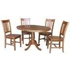 36 Round Extension Dining Table With 4 San Remo Chairs