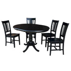 36 Round Extension Dining Table With 4 San Remo Chairs