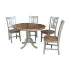 36 Round Extension Dining Table With 4 San Remo Chairs