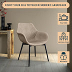 LeisureMod Dining Arm Chair With Metal Legs Set of 2 - Olive Green - 24.5Dx25.2Wx33H