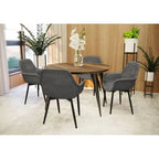 LeisureMod Dining Arm Chair With Metal Legs Set of 2 - Olive Green - 24.5Dx25.2Wx33H