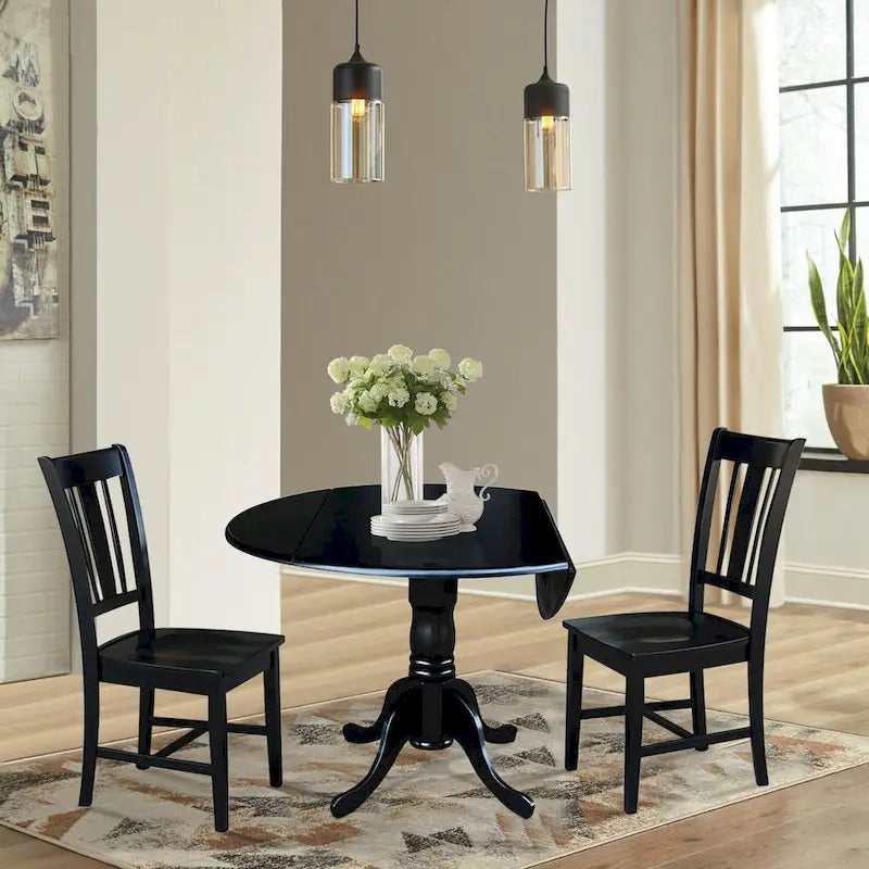 42 Dual Drop Leaf Table With 2 San Remo Chairs