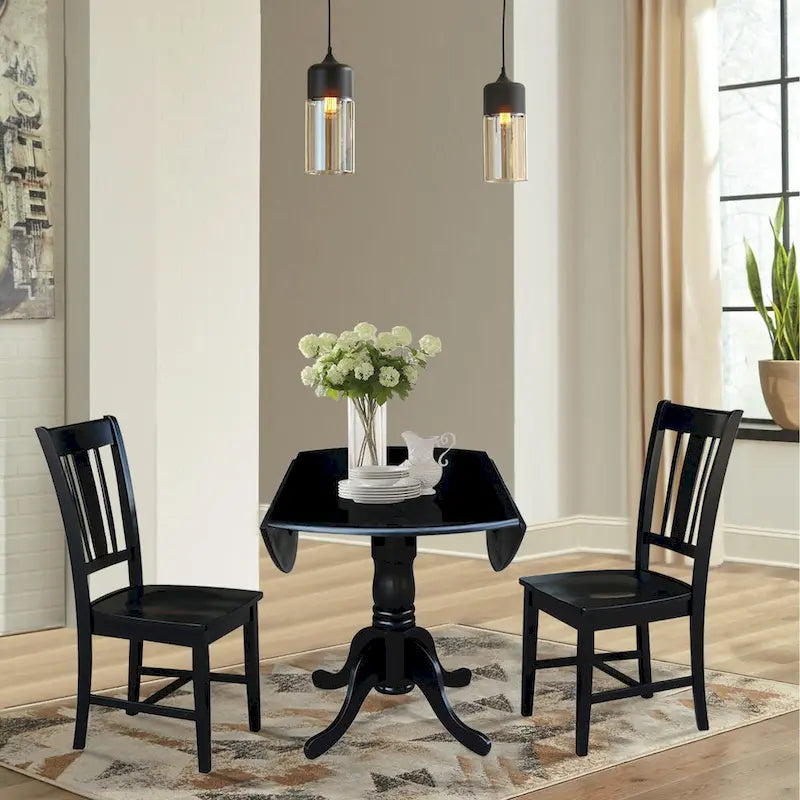 42 Dual Drop Leaf Table With 2 San Remo Chairs