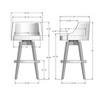 Amisco Nolan Swivel Counter and Bar Stool