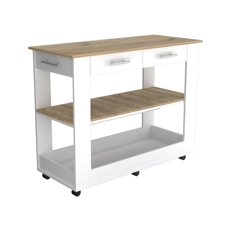 FM Furniture Wenden 2 Piece Kitchen Set, Brooklyn 46 Kitchen Island and Colorado Pantry Cabinet