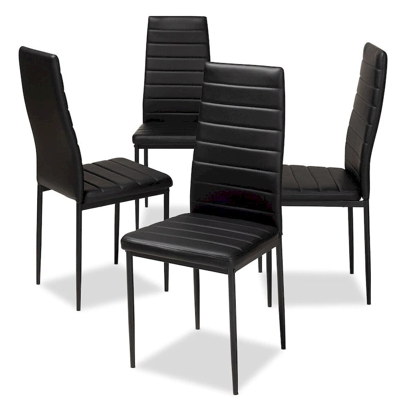 Modern Faux Leather Dining Chair 4-Piece Set by Baxton Studio