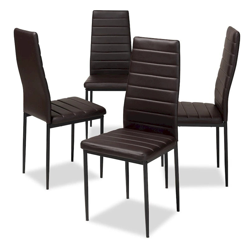 Modern Faux Leather Dining Chair 4-Piece Set by Baxton Studio