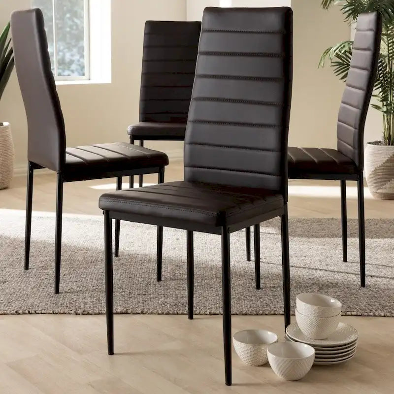 Modern Faux Leather Dining Chair 4-Piece Set by Baxton Studio