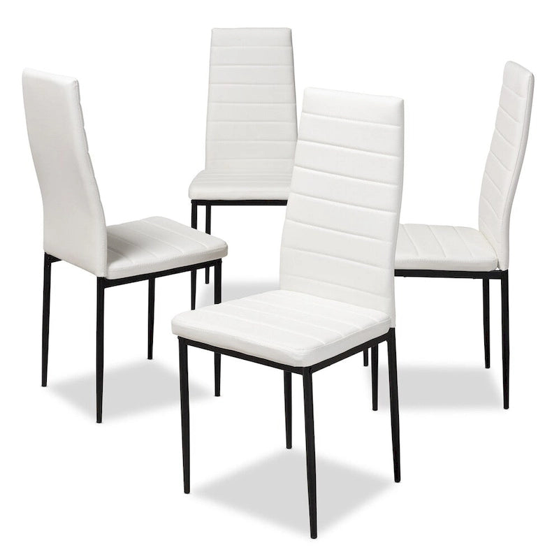 Modern Faux Leather Dining Chair 4-Piece Set by Baxton Studio