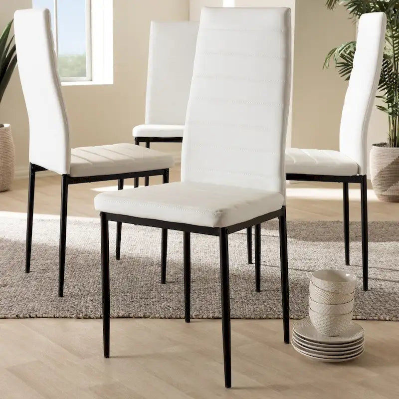 Modern Faux Leather Dining Chair 4-Piece Set by Baxton Studio