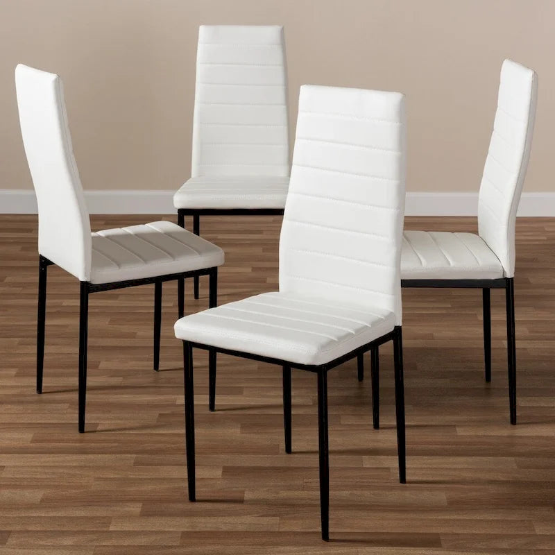 Modern Faux Leather Dining Chair 4-Piece Set by Baxton Studio
