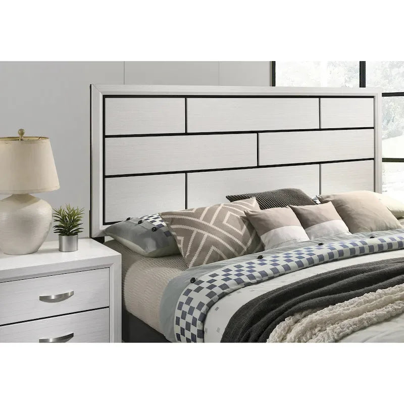Roundhill Furniture Stout Contemporary White Panel 5-piece Bedroom Set